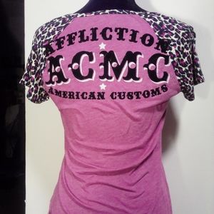 Affliction American Customs Tee, Medium, Pink